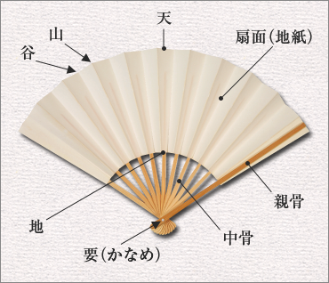 扇子の各部名称