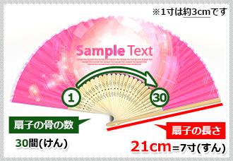 扇子の長さ7寸 扇子の骨の数24間